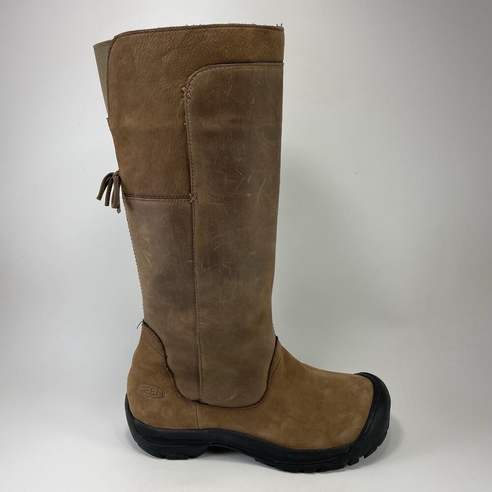 Keen Shelby Tall Brown Leather Waterproof Boots Womens Size 8.5 Knee High Riding